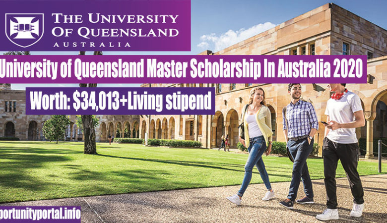 University of Queensland Master Scholarship In Australia 2020