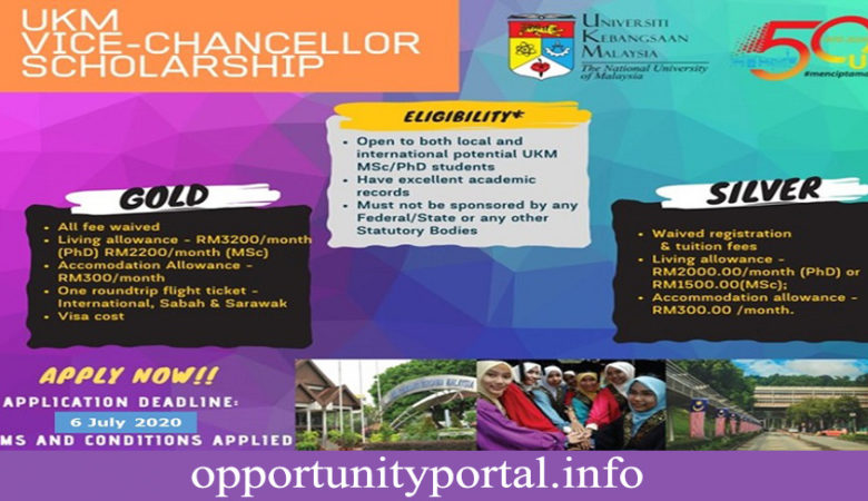 Universiti Kebangsaan UKM Vice-Chancellor Scholarship In Malaysia 2021