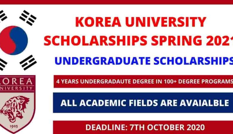 Korea University Scholarship For International Students 2021