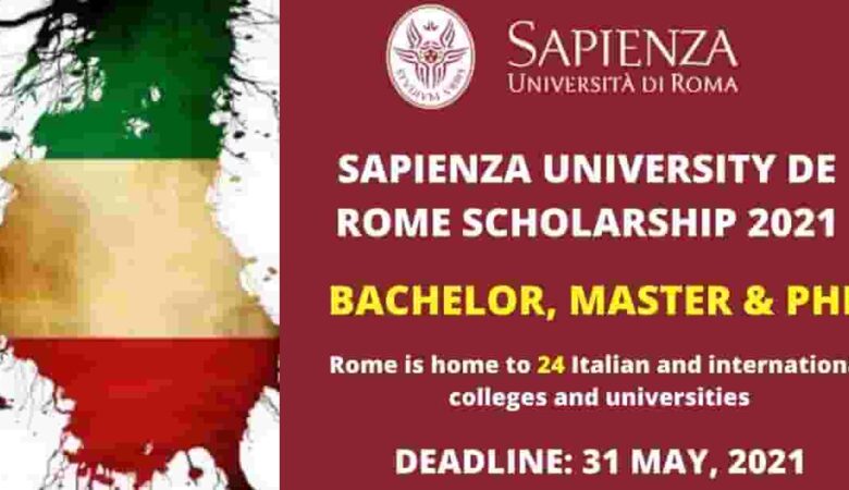 Sapienza University Rome Scholarship 2022 For International Student