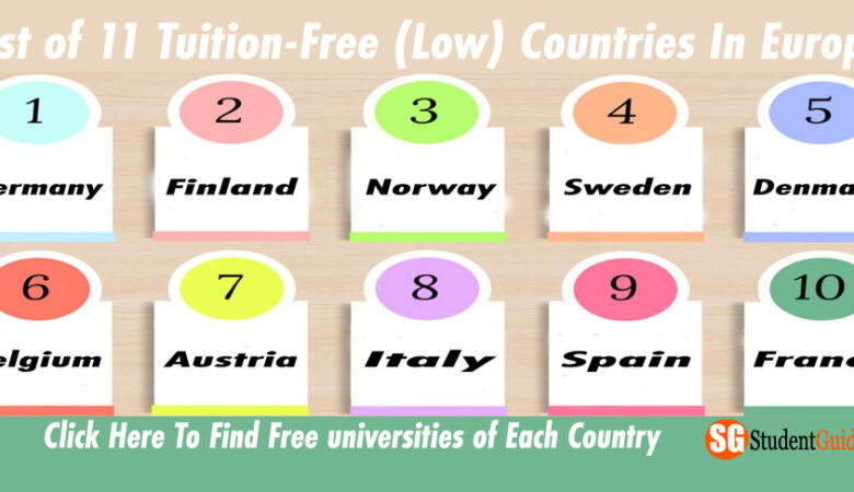 List of 11 Tuition-Free (Low) Countries In Europe for International Students
