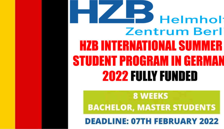 HZB International Summer Student Program In Germany 2022 (Fully Funded)
