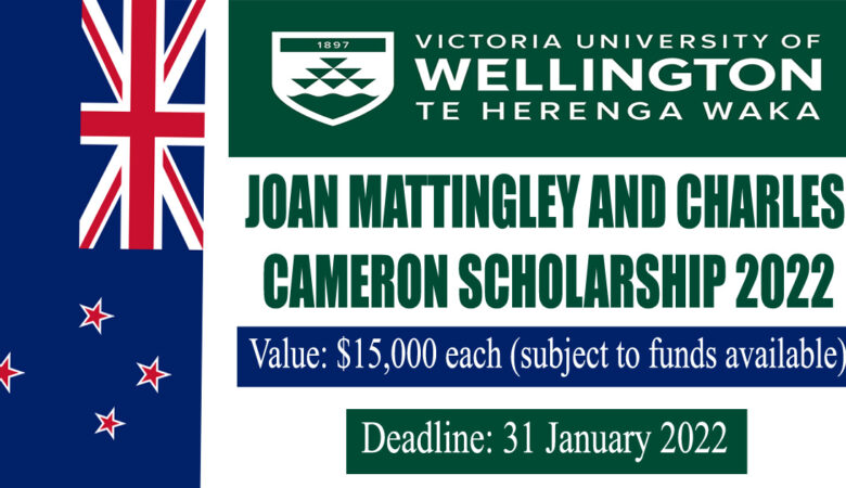 Victoria University Joan Mattingley and Charles Cameron Scholarship 2022