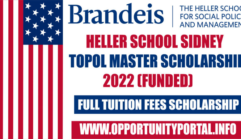 The Heller School Sidney Topol Master Scholarship 2022 (Funded)