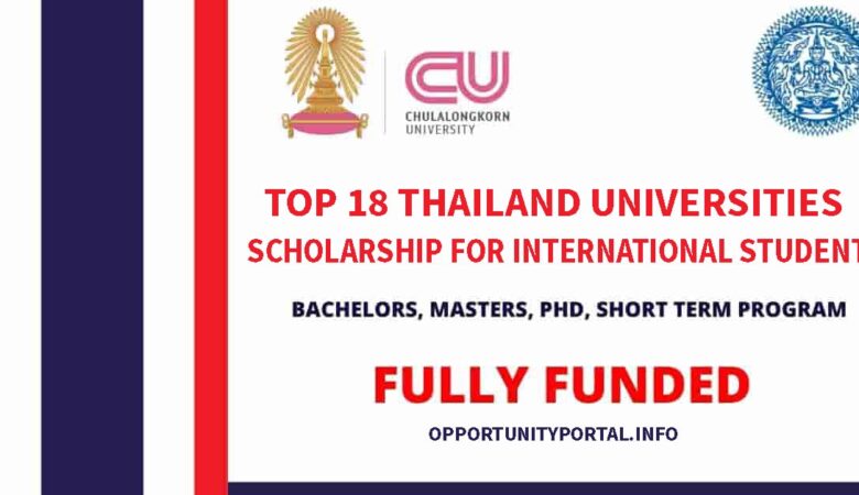 Top 18 Thailand Universities Scholarship For International Students (Fully Funded)