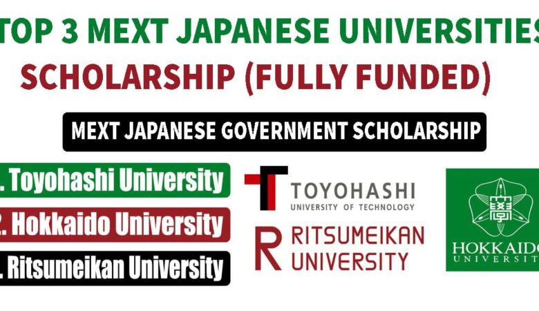 Top 3 MEXT Japanese Universities Scholarship (Fully Funded)