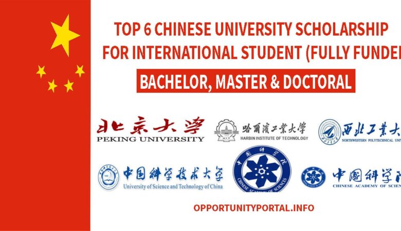 Top 6 Chinese University Scholarship For International Student (Fully Funded)