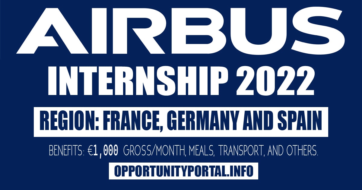 Airbus Internship In France, Germany And Spain (Fully Funded