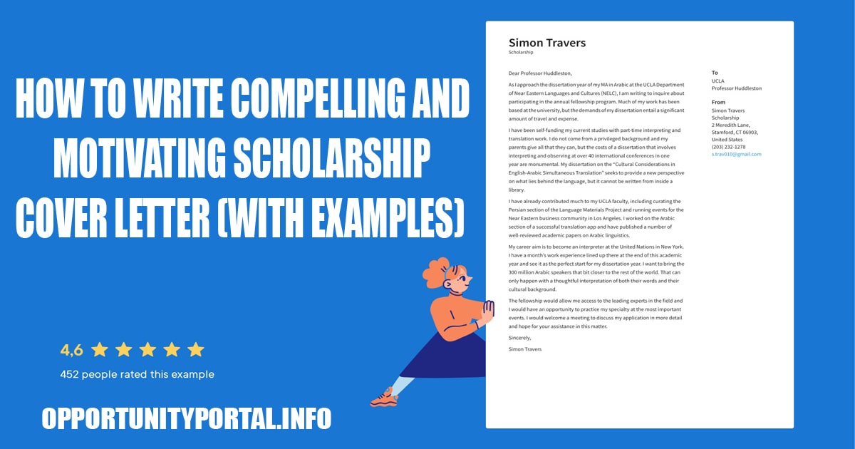 How To Write Cover Letter For A Scholarship