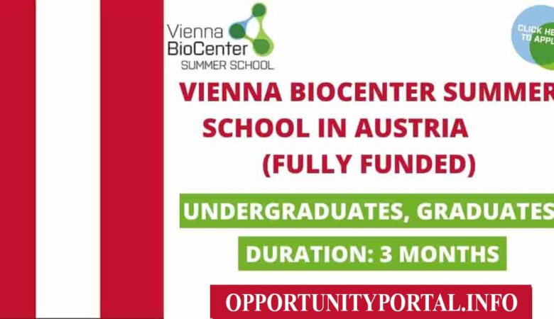 Vienna BioCenter Summer School In Austria 2023-24 (Fully Funded)