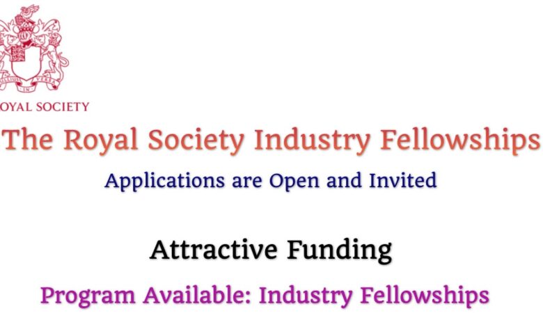 The Royal Society Industry Fellowship 2023-24 (Funded)