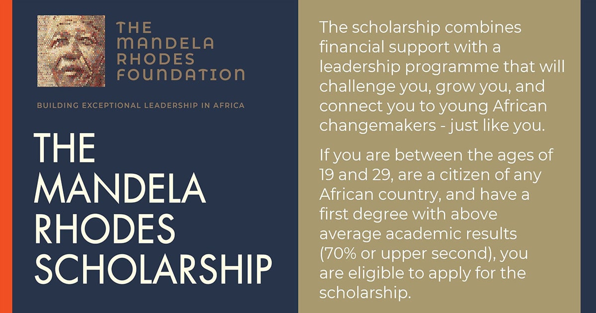 Mandela Rhodes Scholarship For African Student 2024 (Fully Funded) Opportunity Portal