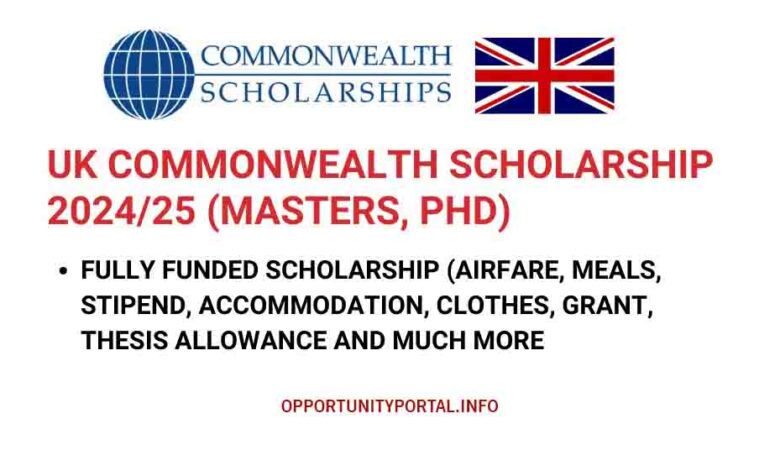 Commonwealth Scholarships 2024-25 (Fully Funded)