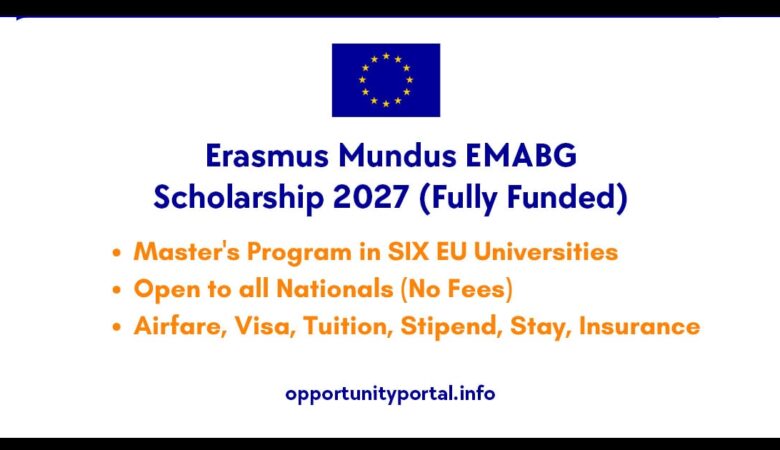 Erasmus Mundus EMABG Scholarship 2027 (Fully Funded)