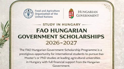 FAO Hungarian Government Scholarship 2027 (Fully Funded)