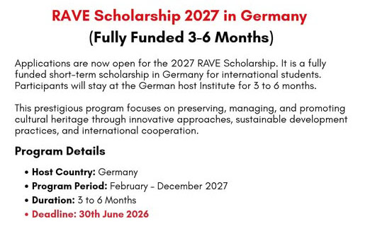 RAVE Scholarship 2027 in Germany – Fully Funded