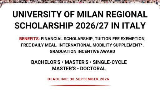 University of Milan Regional Scholarships In Italy (Funded)